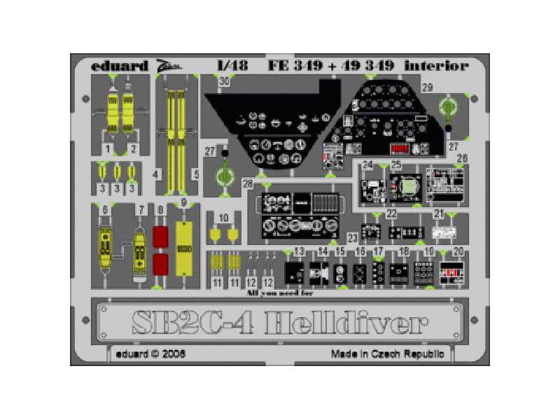  SB2C-4 interior 1/48 - Accurate Miniatures - blaszki - zdjęcie 1