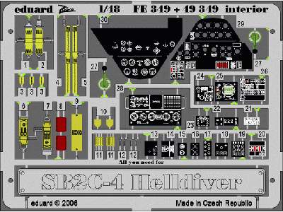  SB2C-4 interior 1/48 - Accurate Miniatures - blaszki - zdjęcie 2