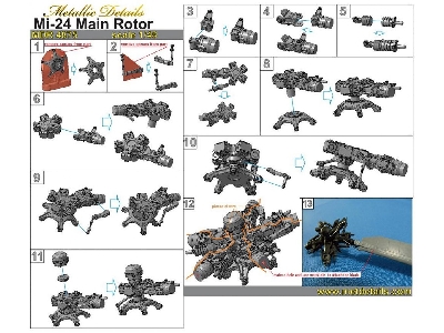 Mil Mi-35m Hind - Main Rotor (Designed To Be Used With Monogram, Revell And Zvzda Kits) - zdjęcie 2