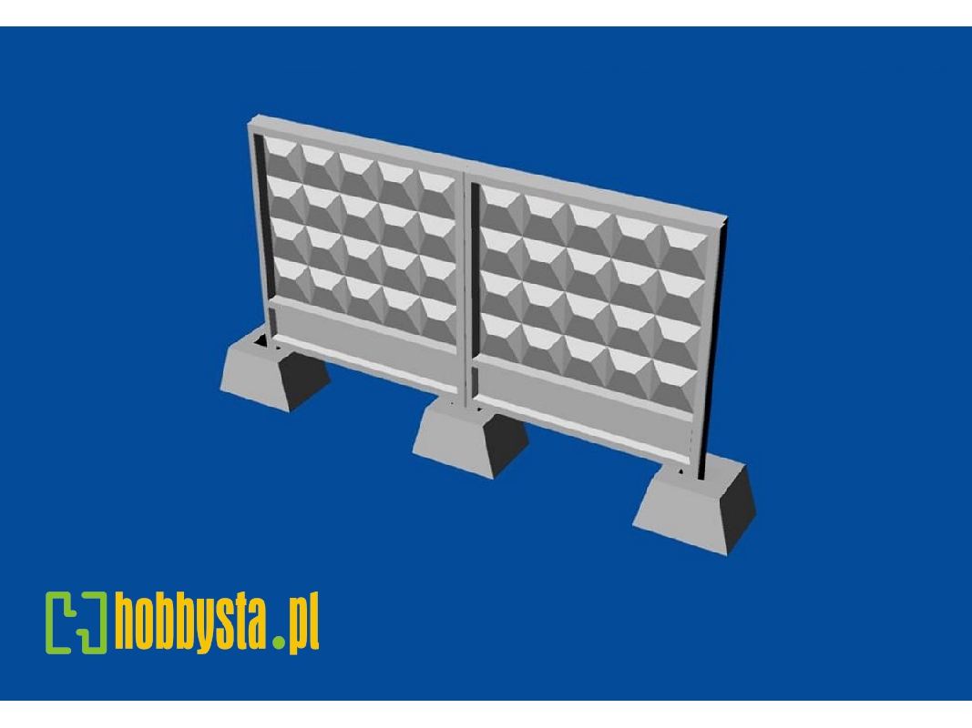 Russian/Soviet Concrete Barrier Type Po-2 In Scale 1:72. The Set Contains 8 Plates And 9 Footing. - zdjęcie 1