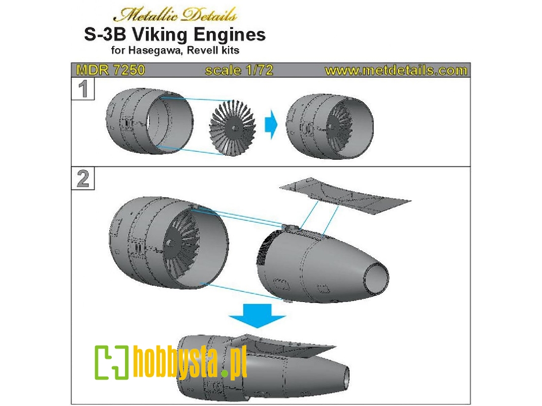 Lockheed S-3 B Viking - Engines (Designed To Be Used With Hasegawa And Revell Kits) - zdjęcie 1 Lockheed S-3 B Viking - Engines (Designed To Be Used With Hasegawa And Revell Kits) - zdjęcie 1