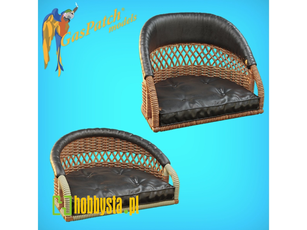 Wicker Seat Perforated Back - Shorty Small Leather Pad- Tall Big Leather Pad - zdjęcie 1 Wicker Seat Perforated Back - Shorty Small Leather Pad- Tall Big Leather Pad - zdjęcie 1