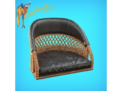 Wicker Seat Perforated Back - Shorty Small Leather Pad- Tall Big Leather Pad - zdjęcie 2