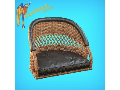 Wicker Seat Perforated Back - Shorty Small Leather Pad- Tall Big Leather Pad - zdjęcie 3