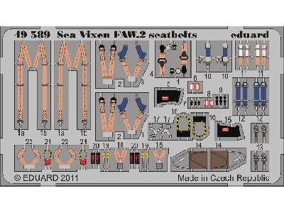  Sea Vixen FAW.2 seatbelts 1/48 - Airfix - blaszki - zdjęcie 1