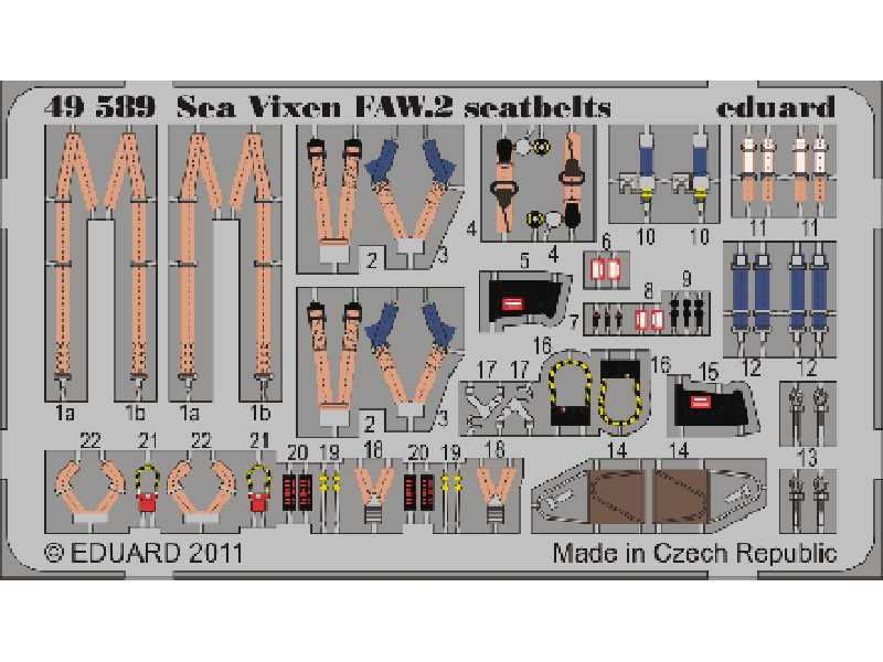  Sea Vixen FAW.2 seatbelts 1/48 - Airfix - blaszki - zdjęcie 1
