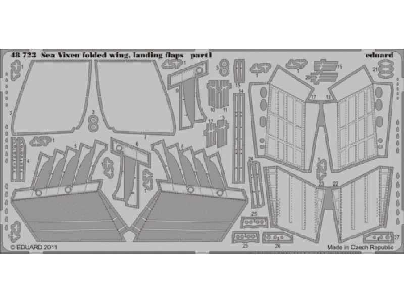  Sea Vixen landing flaps,  folded wing 1/48 - Airfix - blaszki - zdjęcie 1