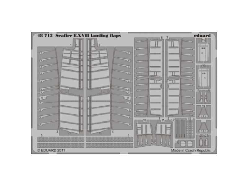 Seafire F. XVII landing flaps 1/48 - Airfix - blaszki - zdjęcie 1 Seafire F. XVII landing flaps 1/48 - Airfix - blaszki - zdjęcie 1