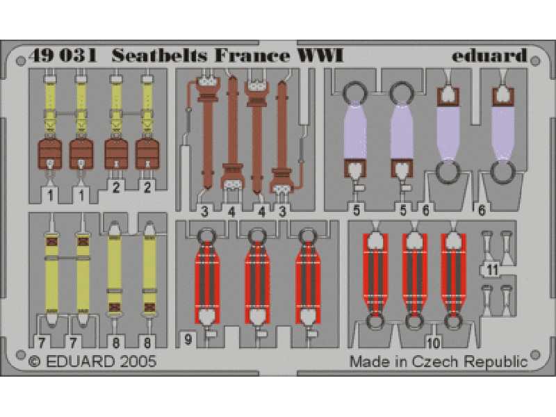 Seatbelts France WWI 1/48 - blaszki - zdjęcie 1 Seatbelts France WWI 1/48 - blaszki - zdjęcie 1
