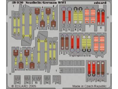  Seatbelts German WWI 1/48 - blaszki - zdjęcie 1
