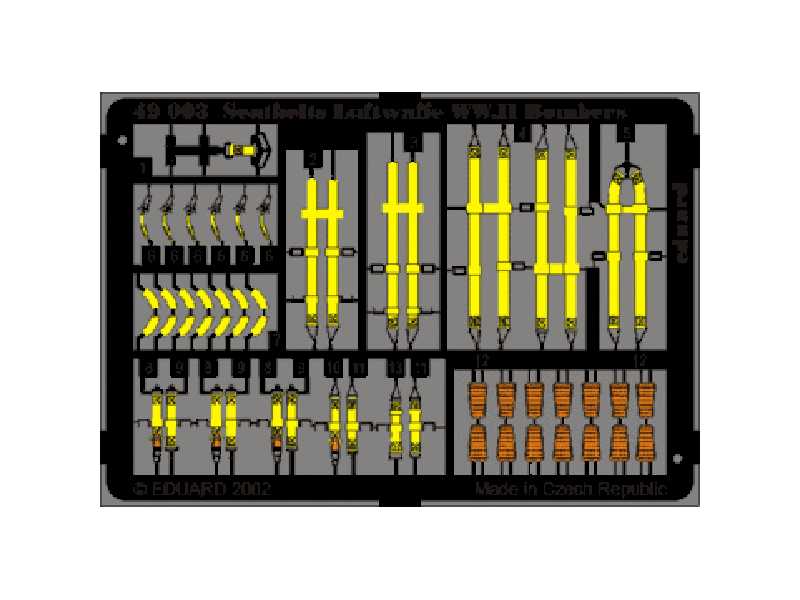 Seatbelts Luftwaffe WWII Bombers 1/48 - blaszki - zdjęcie 1 Seatbelts Luftwaffe WWII Bombers 1/48 - blaszki - zdjęcie 1