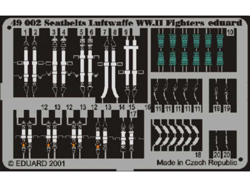 Seatbelts Luftwaffe WWII Fighters 1/48 - blaszki - zdjęcie 1 Seatbelts Luftwaffe WWII Fighters 1/48 - blaszki - zdjęcie 1