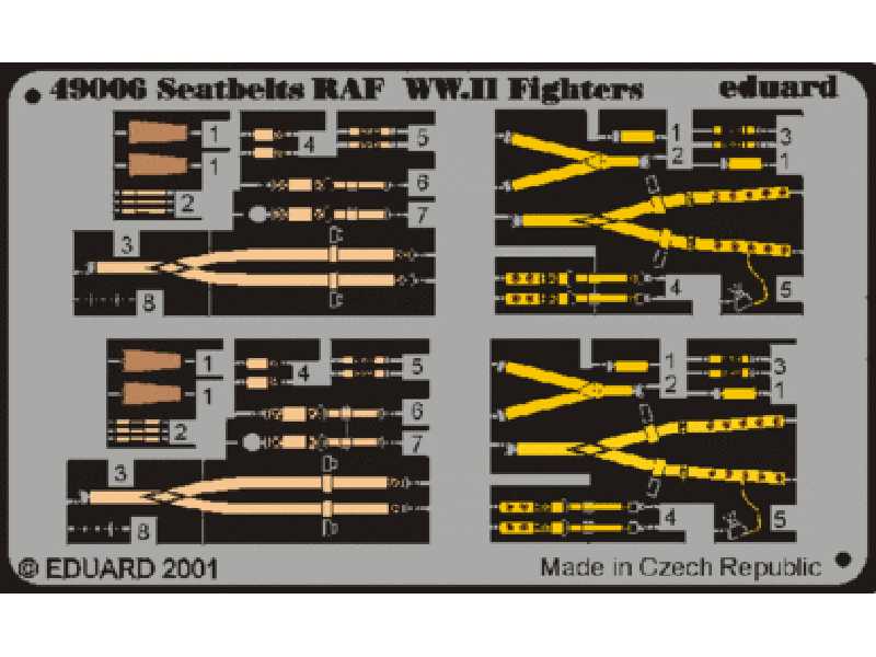 Seatbelts RAF WWII 1/48 - blaszki - zdjęcie 1 Seatbelts RAF WWII 1/48 - blaszki - zdjęcie 1