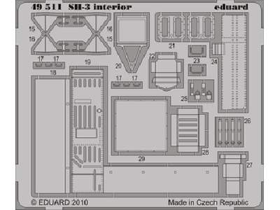  SH-3 interior S. A. 1/48 - Hasegawa - blaszki - zdjęcie 1