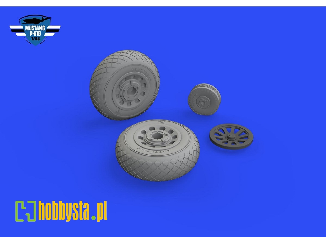 P-51B/ C wheels diamond tread 1/48 - EDUARD - zdjęcie 1 P-51B/ C wheels diamond tread 1/48 - EDUARD - zdjęcie 1