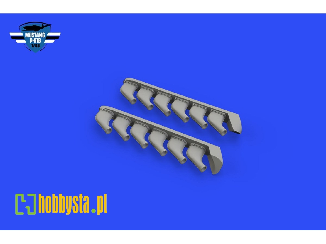 P-51B/ C exhaust stacks 1/48 - EDUARD - zdjęcie 1 P-51B/ C exhaust stacks 1/48 - EDUARD - zdjęcie 1