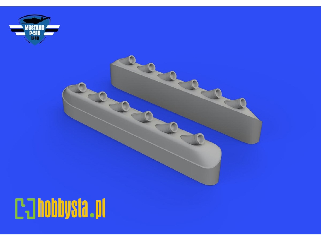 P-51B/ C exhaust stacks w/ fairing 1/48 - EDUARD - zdjęcie 1