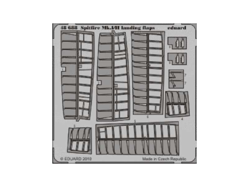 Spitfire Mk. I/II landing flaps 1/48 - Airfix - blaszki - zdjęcie 1