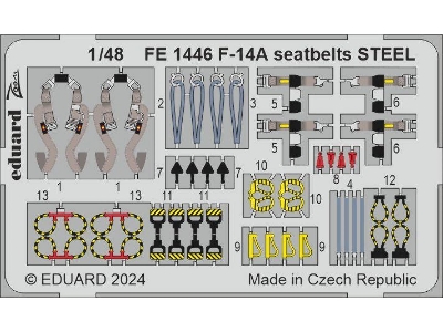 F-14A seatbelts STEEL 1/48 - GREAT WALL HOBBY - zdjęcie 1