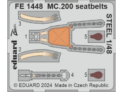 MC.200 seatbelts STEEL 1/48 - ITALERI - zdjęcie 1