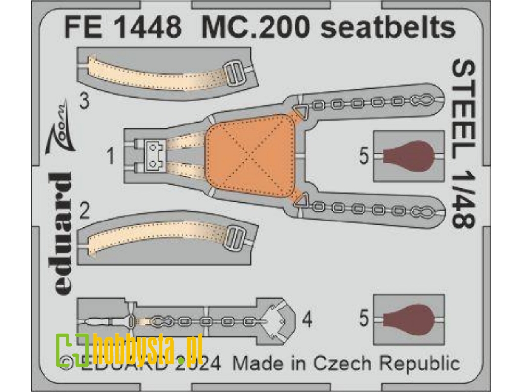 MC.200 seatbelts STEEL 1/48 - ITALERI - zdjęcie 1