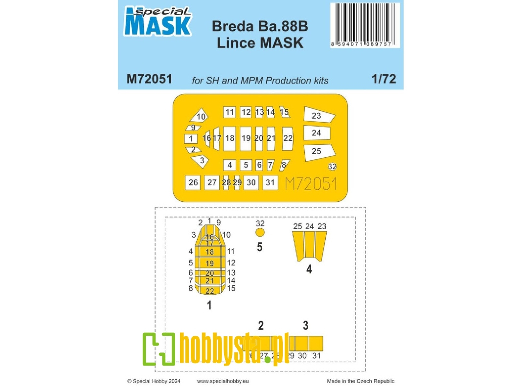 Breda Ba.88b Lince Mask (For Special Hobby And Mpm Production Kits) - zdjęcie 1