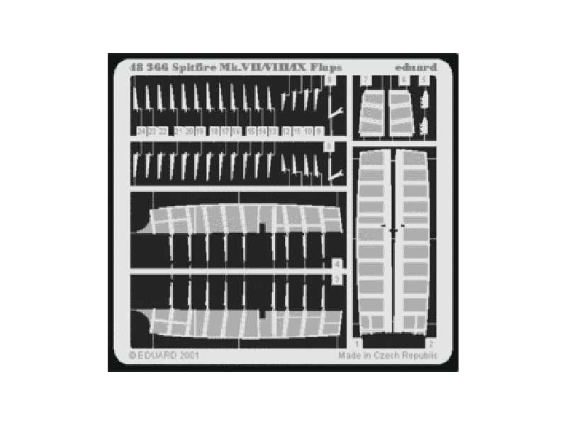  Spitfire Mk. VII/ VIII/ IX flaps 1/48 - Icm - blaszki - zdjęcie 1