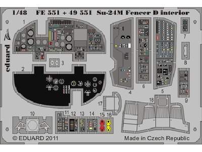  Su-24M Fencer D interior S. A. 1/48 - Trumpeter - blaszki - zdjęcie 1