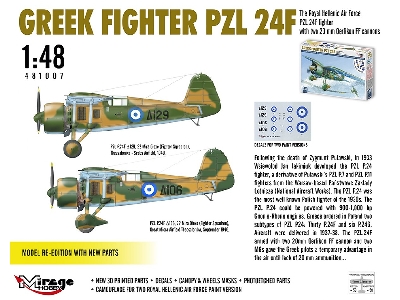 Greek Fighter Pzl 24f W/ 20mm Oerlikon [2022 Upgraded Re-edition] - zdjęcie 4