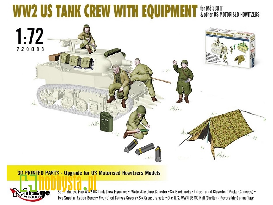 Ww2 Us Tank Crew With Equipment For M8 Scott And Other Us Motorised Howitzers - zdjęcie 1