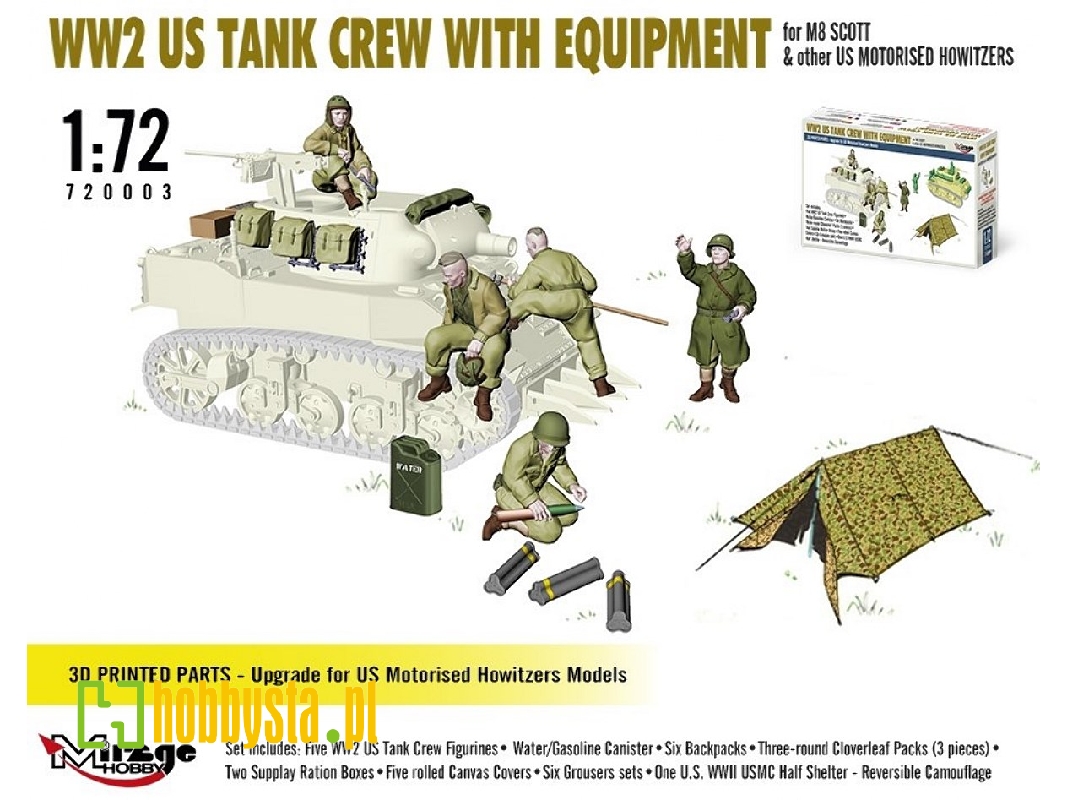 Ww2 Us Tank Crew With Equipment For M8 Scott And Other Us Motorised Howitzers - zdjęcie 1 Ww2 Us Tank Crew With Equipment For M8 Scott And Other Us Motorised Howitzers - zdjęcie 1