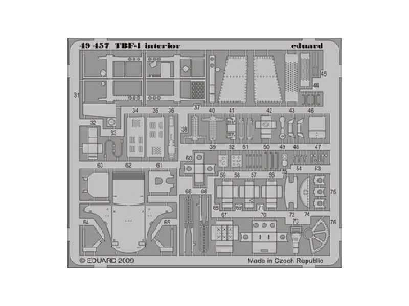 TBF-1 interior S. A. 1/48 - Hobby Boss - blaszki - zdjęcie 1 TBF-1 interior S. A. 1/48 - Hobby Boss - blaszki - zdjęcie 1