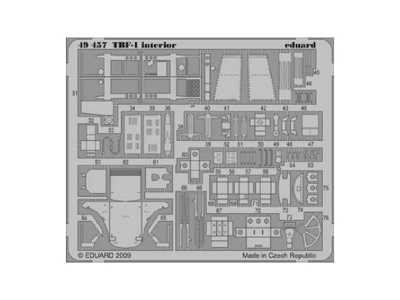  TBF-1 interior S. A. 1/48 - Hobby Boss - blaszki - zdjęcie 1