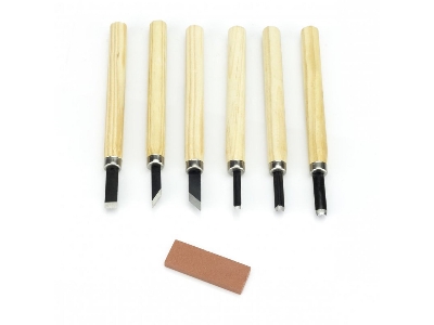 Wood Carving Tool Set With Sharpening Stone (6 Chisels) - zdjęcie 1