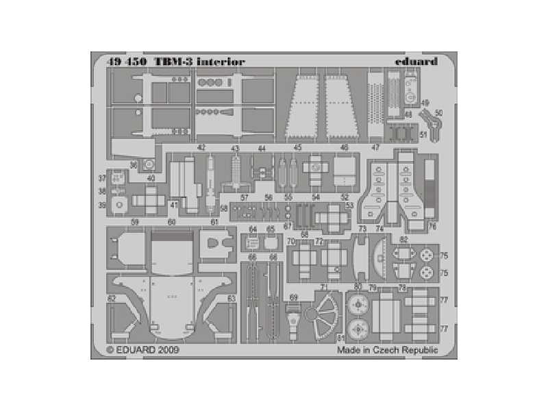TBM-3 interior S. A. 1/48 - Hobby Boss - blaszki - zdjęcie 1 TBM-3 interior S. A. 1/48 - Hobby Boss - blaszki - zdjęcie 1