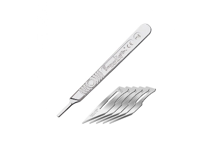 #3 Scalpel Handle & #10a Blades (5 Pcs) - zdjęcie 1