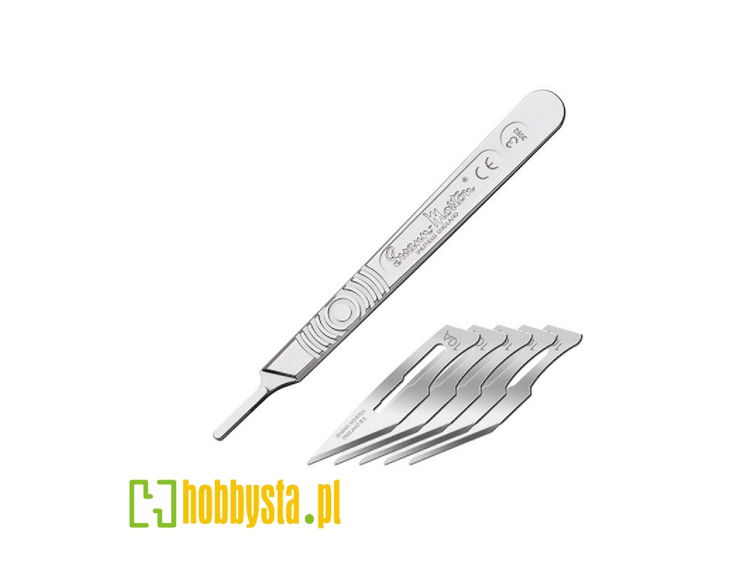 #3 Scalpel Handle & #10a Blades (5 Pcs) - zdjęcie 1 #3 Scalpel Handle & #10a Blades (5 Pcs) - zdjęcie 1