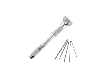 Pin Vice Double Ended Swivel Top & 5 Drill Bits  - zdjęcie 1