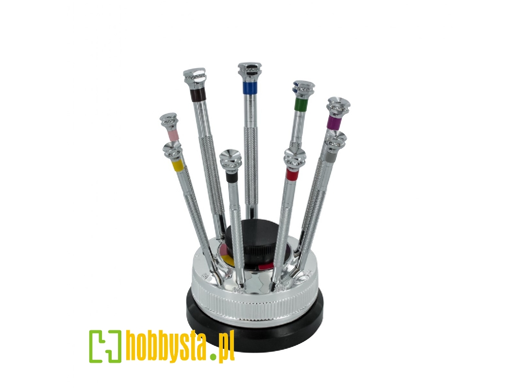 Precision Screwdriver (9 Pcs) Set With Revolving Stand - zdjęcie 1 Precision Screwdriver (9 Pcs) Set With Revolving Stand - zdjęcie 1