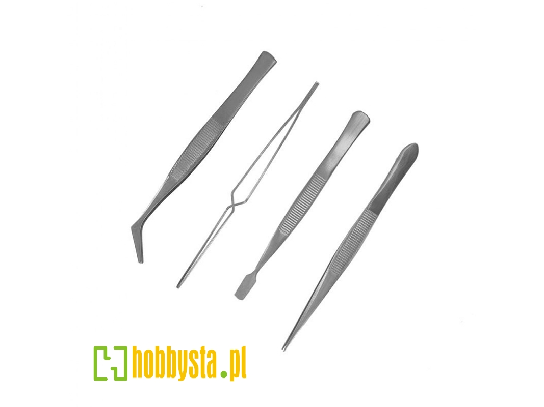 Stainless Steel Tweezers (4 Pcs) - zdjęcie 1 Stainless Steel Tweezers (4 Pcs) - zdjęcie 1
