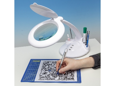 Led Magnifier Table Lamp With Organiser Base - zdjęcie 4
