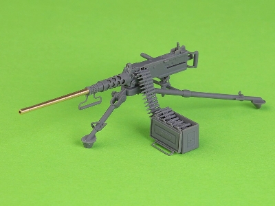 Browning M2hb .50 Cal (12,7mm) - Karabin Maszynowy Na Trójnogu M3 - Okres Ii Wś (Ze Skrzynką Amunicyjną M2) - zdjęcie 2