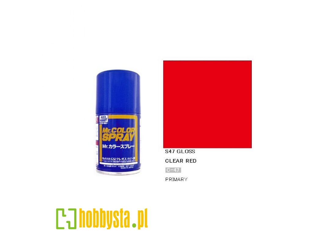 S047 Clear Red Gloss Spray - zdjęcie 1 S047 Clear Red Gloss Spray - zdjęcie 1