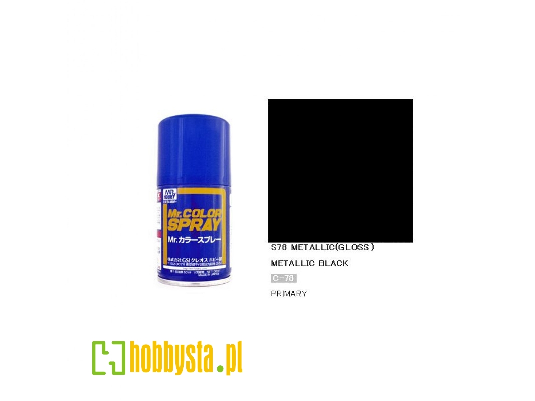 S078 Black Metallic (Gloss) Spray - zdjęcie 1