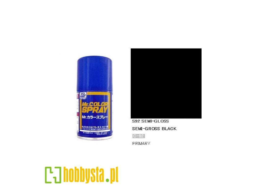 S092 Black Semi-gloss Spray - zdjęcie 1