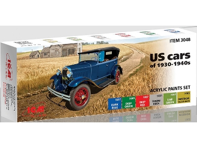 Acrylic Paints Set For Us Cars Of 1930 - 1940s - zdjęcie 1