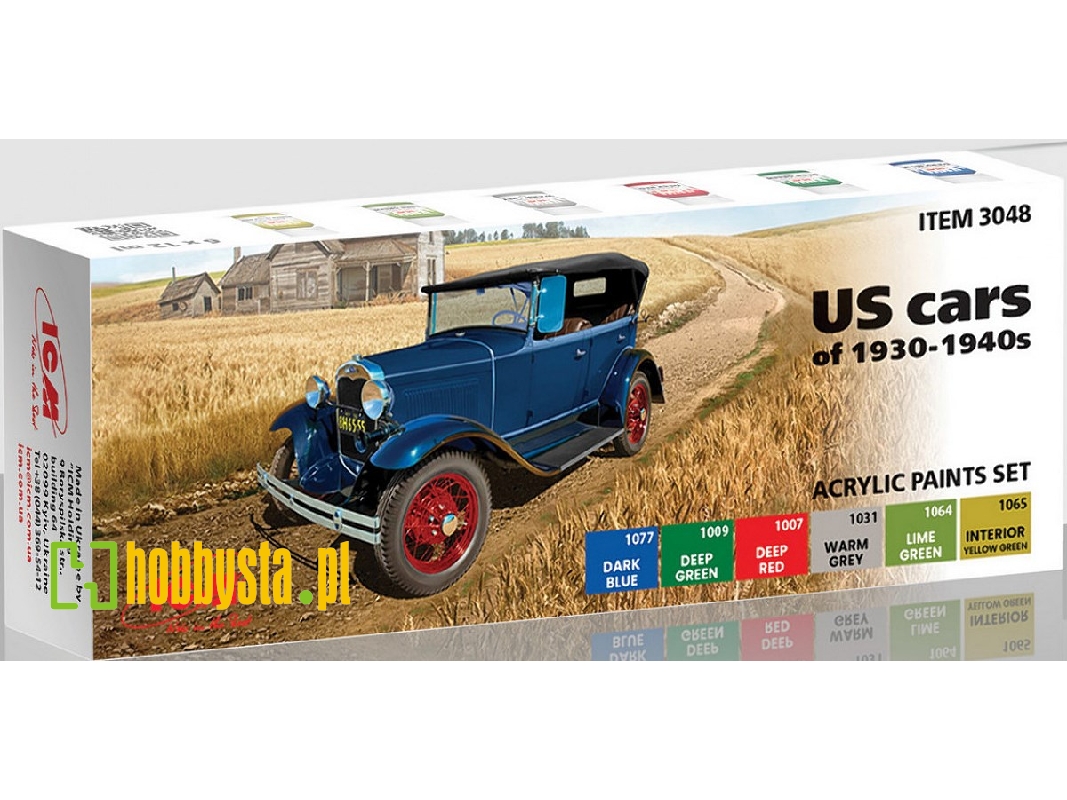Acrylic Paints Set For Us Cars Of 1930 - 1940s - zdjęcie 1 Acrylic Paints Set For Us Cars Of 1930 - 1940s - zdjęcie 1