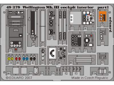  Wellington Mk. III cockpit interior 1/48 - Trumpeter - blaszki - zdjęcie 1