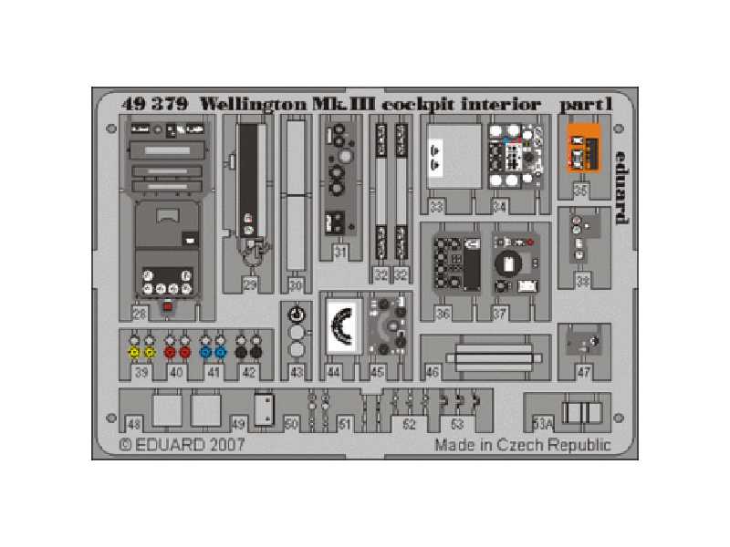  Wellington Mk. III cockpit interior 1/48 - Trumpeter - blaszki - zdjęcie 1