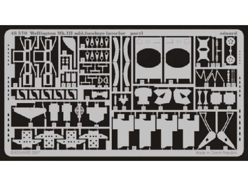 Wellington Mk. III Mid. fuselage interior 1/48 - Trumpeter - bl - zdjęcie 1